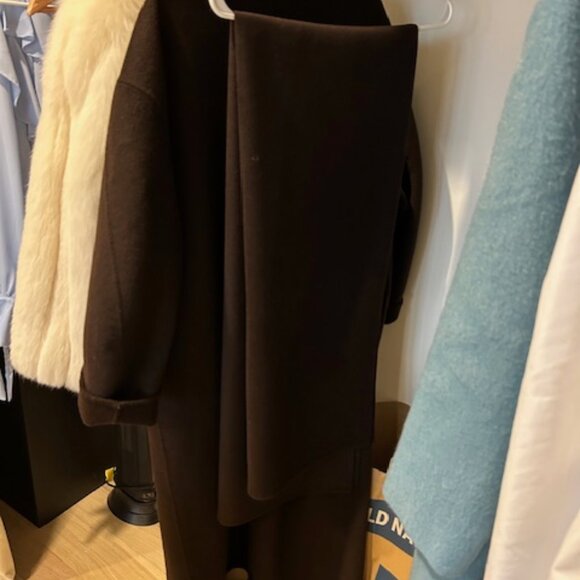 NWOT Banana Republic Chocolate Brown Oversized Double-Faced Wool Cape Coat - Picture 13 of 13